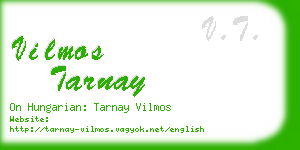 vilmos tarnay business card